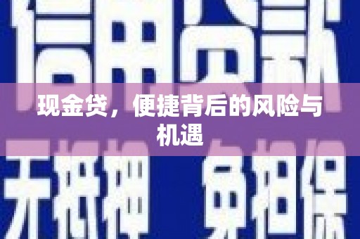 武江现金贷，便捷背后的风险与机遇