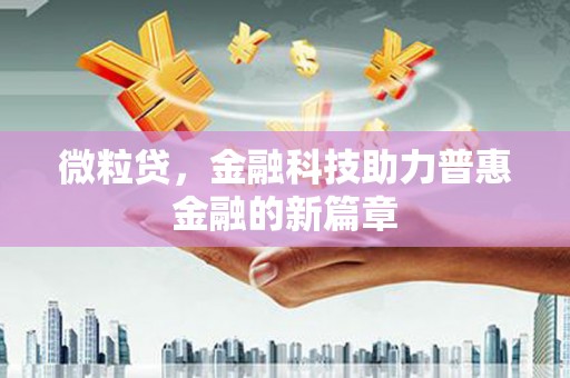 武江微粒贷，金融科技助力普惠金融的新篇章