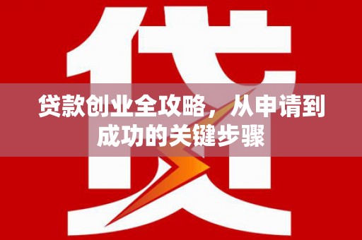 武江贷款创业全攻略，从申请到成功的关键步骤