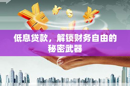 武江低息贷款，解锁财务自由的秘密武器