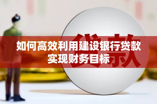 武江如何高效利用建设银行贷款实现财务目标