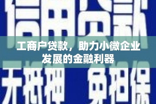 武江工商户贷款，助力小微企业发展的金融利器
