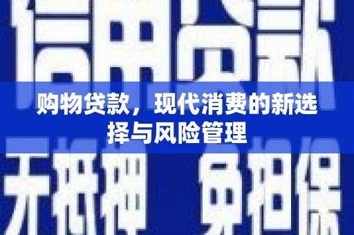 武江购物贷款，现代消费的新选择与风险管理