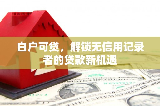 武江白户可贷，解锁无信用记录者的贷款新机遇