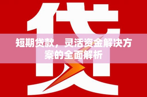 武江短期贷款，灵活资金解决方案的全面解析