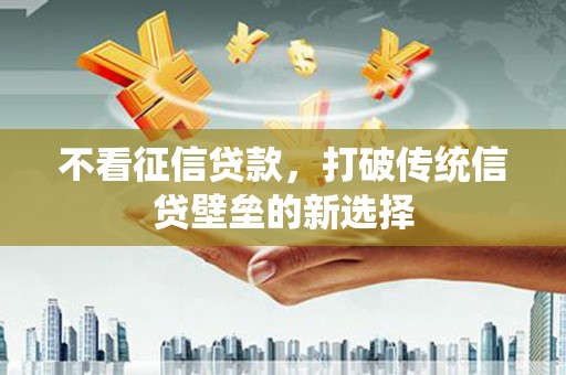 武江不看征信贷款，打破传统信贷壁垒的新选择