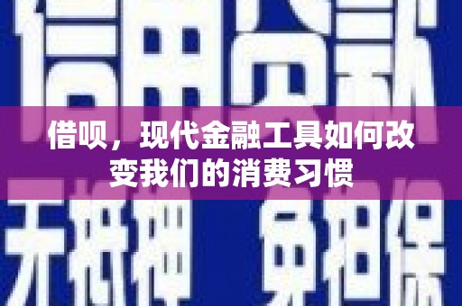 武江借呗，现代金融工具如何改变我们的消费习惯