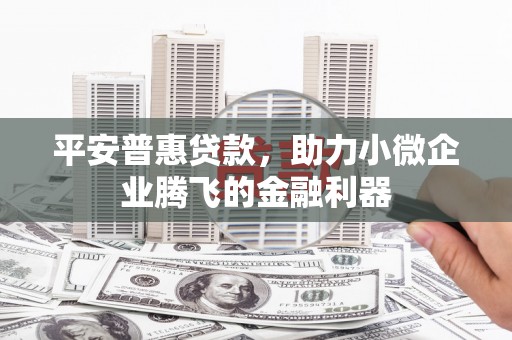 武江平安普惠贷款，助力小微企业腾飞的金融利器