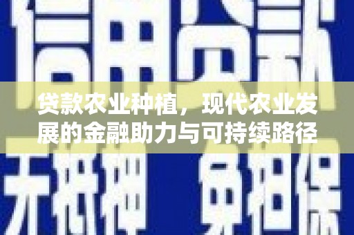 武江贷款农业种植，现代农业发展的金融助力与可持续路径