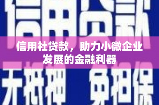 武江信用社贷款，助力小微企业发展的金融利器