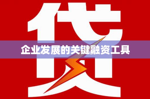 武江企业发展的关键融资工具