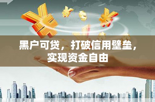 武江黑户可贷，打破信用壁垒，实现资金自由