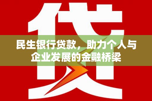 武江民生银行贷款，助力个人与企业发展的金融桥梁