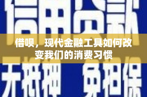 武江借呗，现代金融工具如何改变我们的消费习惯