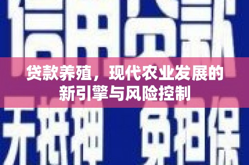 武江贷款养殖，现代农业发展的新引擎与风险控制