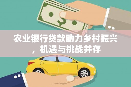 武江农业银行贷款助力乡村振兴，机遇与挑战并存