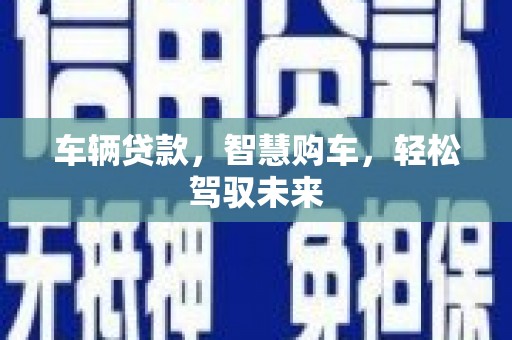 武江车辆贷款，智慧购车，轻松驾驭未来