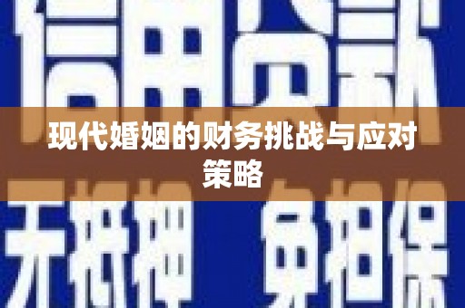 武江现代婚姻的财务挑战与应对策略