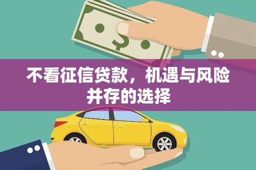武江不看征信贷款，机遇与风险并存的选择
